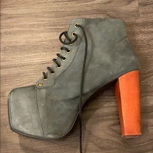 Jeffrey Campbell Lita Boots Washed Black Color